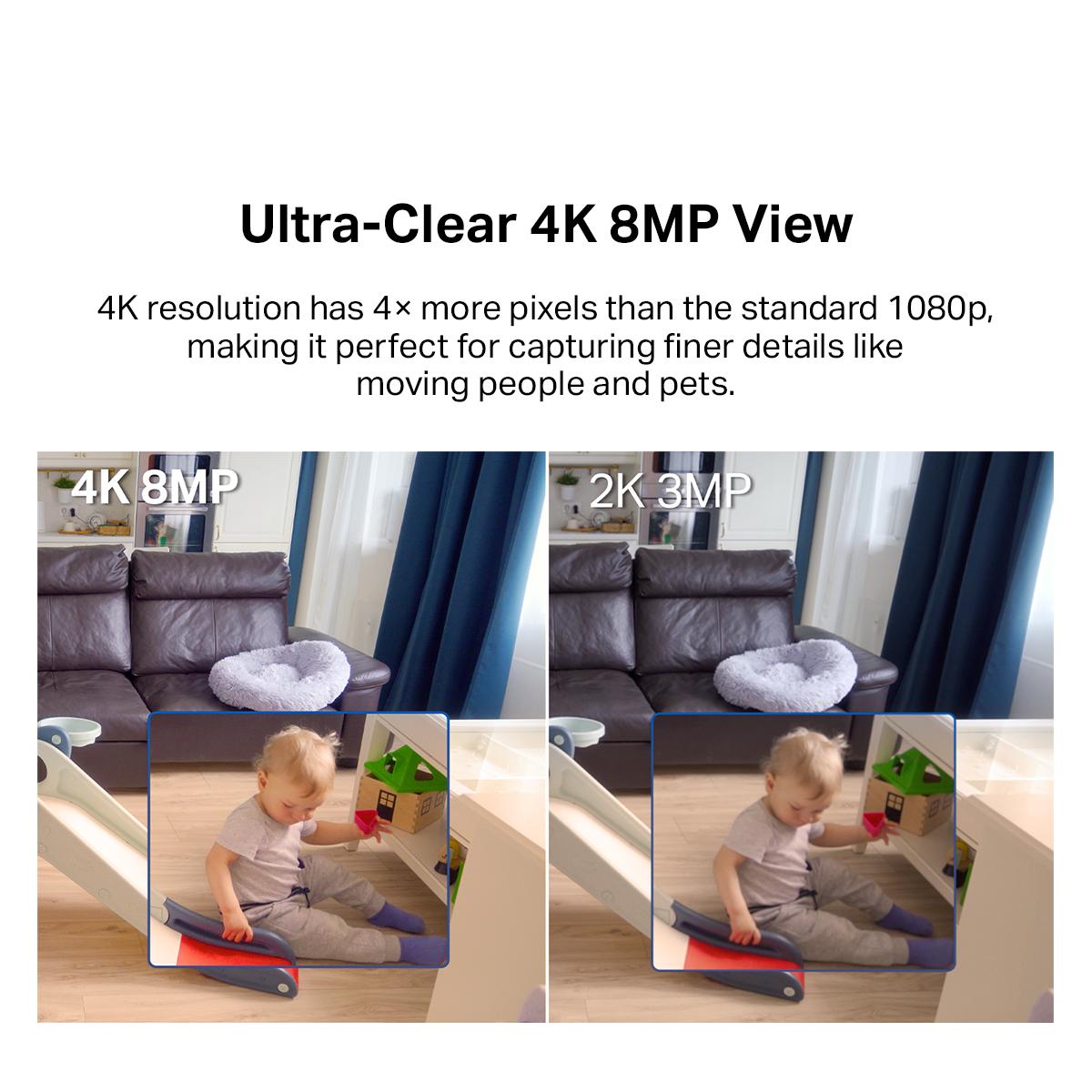 TP-Link Tapo C250 4K8MP High Resolution CCTV 360 AI Home Security Wi-Fi Camera with Night Vision