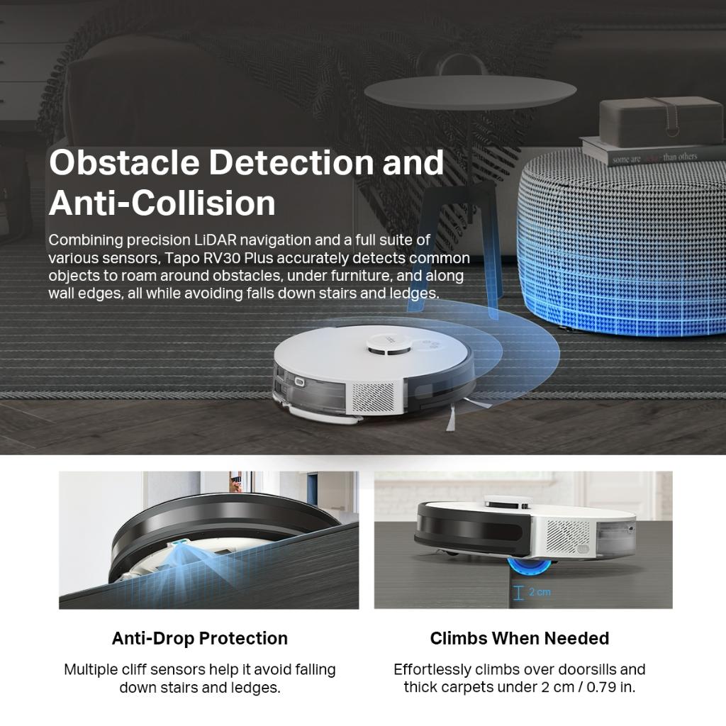 TP-Link Tapo RV30 LiDAR Navigation Robot Vacuum Cleaner & Mop | Large Battery Capacity