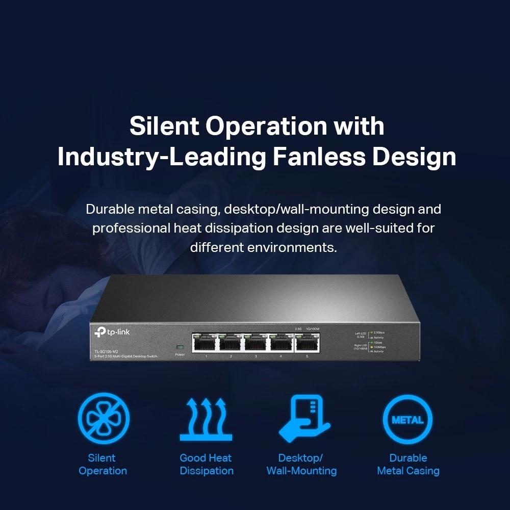 TP-LINK 5-Port & 8-Port 2.5G Desktop Plug and Play Network Switch TL-SG105-M2 & TL-SG108-M2