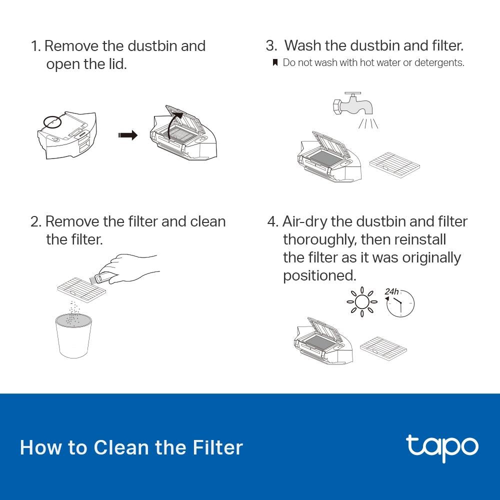 TP-Link Tapo Robot Vacuum Replacement Kit/Washable Mop Cloth/Dust Bag RVA105 RVA202 RVA301