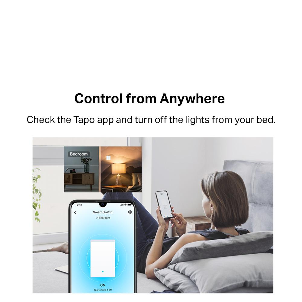 TP-Link Tapo Smart Light Switch No Neutral Wire No Capacitor Needed Smart Wall Light S220