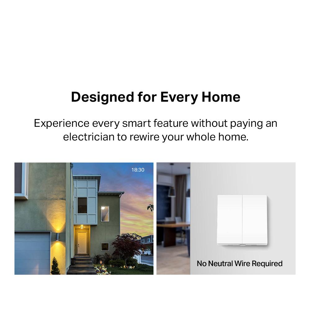 TP-Link Tapo Smart Light Switch No Neutral Wire No Capacitor Needed Smart Wall Light S220