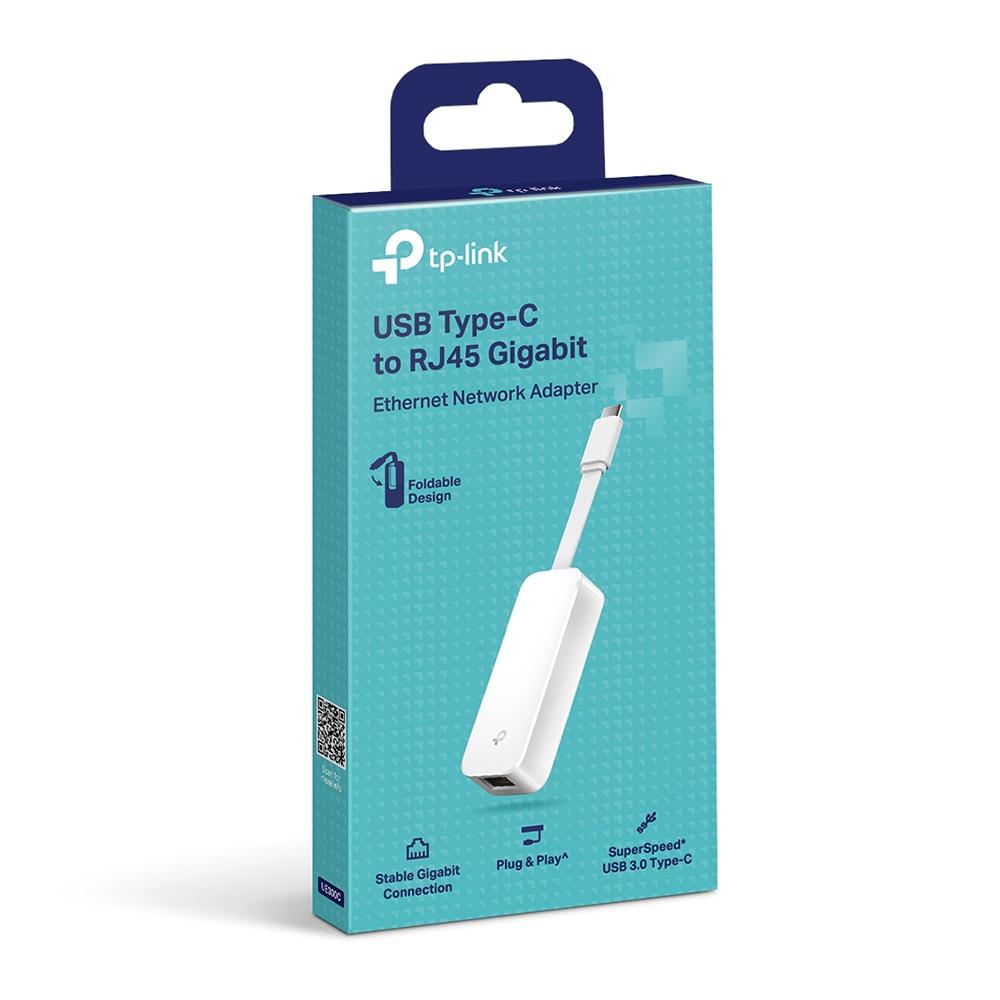 TP-Link UE300C USB Type-C to RJ45 Gigabit Ethernet Network Adapter Speed Up to 1000 Mbps