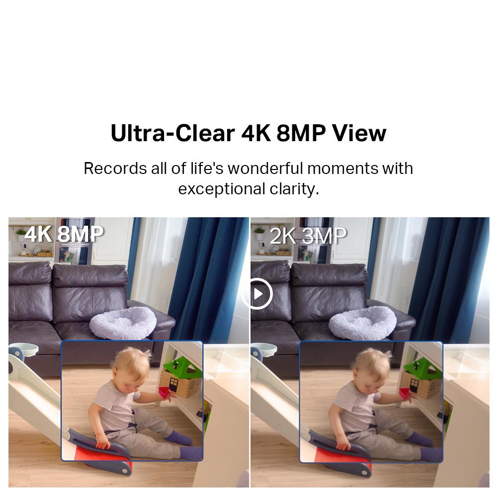 TP-Link 4K 8MP Ultra HD AI Face Detection 360° Pan Tilt Privacy Shield Night Vision Smart CCTV WiFi Camera Tapo C260