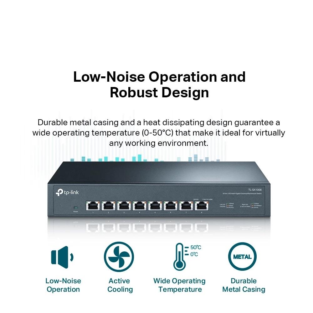 TP LINK 8-Port 10G Desktop Plug and Play Switch- TL-SX1008