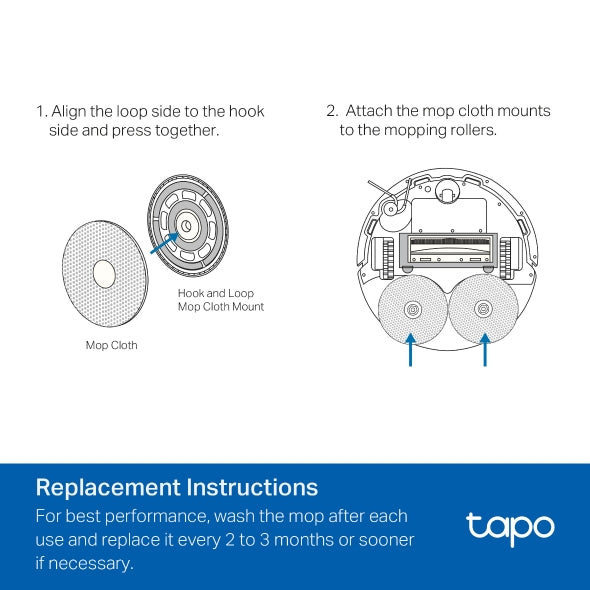 TP-Link Tapo RVA310 Tapo Robot Vacuum Washable Mop Cloth (6 Pcs)