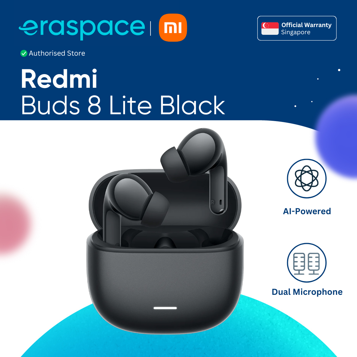 Eraspace Redmi Buds 8 Lite | ANC Wireless Earbuds with 12.4mm Driver & 36H Battery product image at Eraspace Singapore
