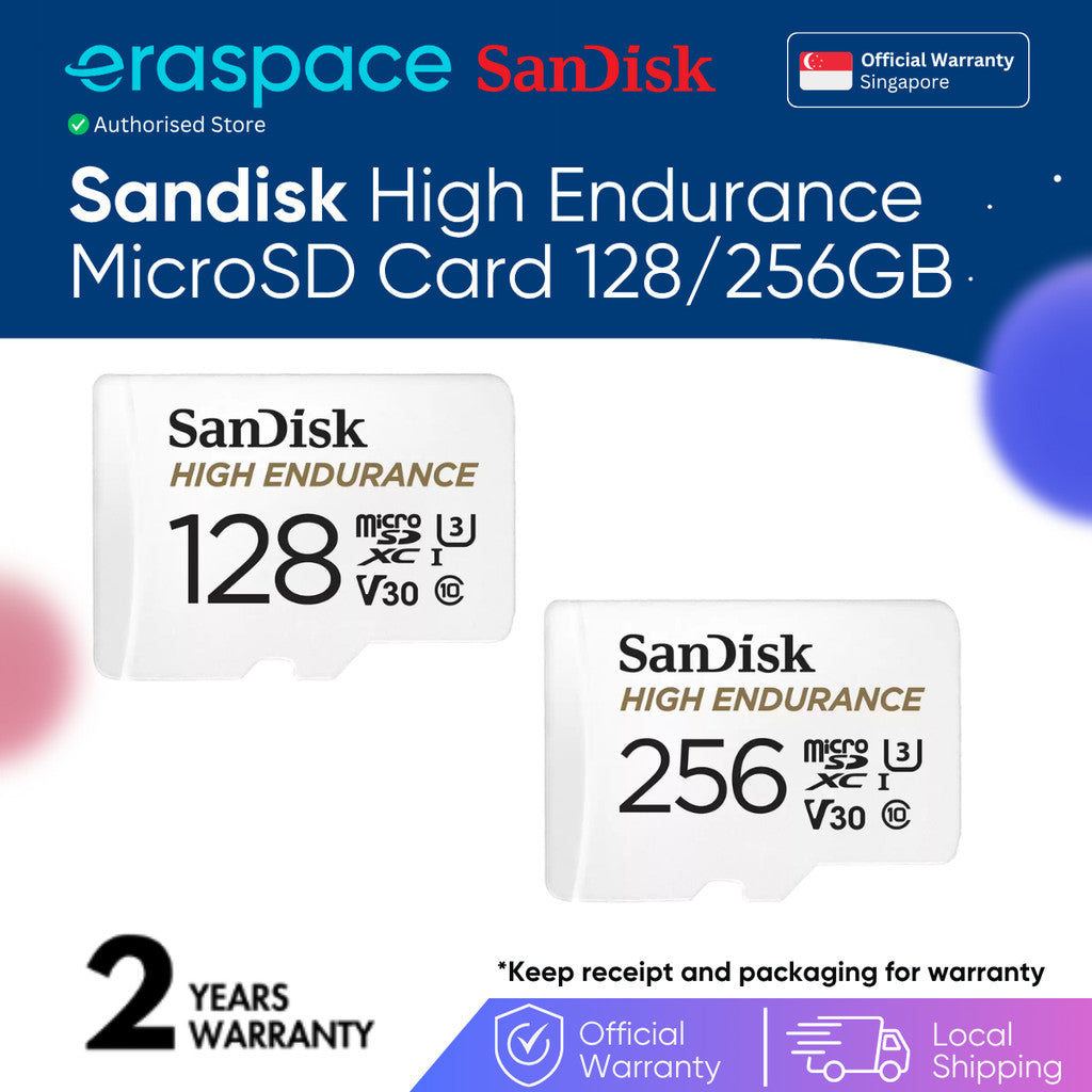 Eraspace Sandisk MicroSD card High Endurance card with Adapter for Dashcam & CCTV, IP Camera 128GB 256GB...