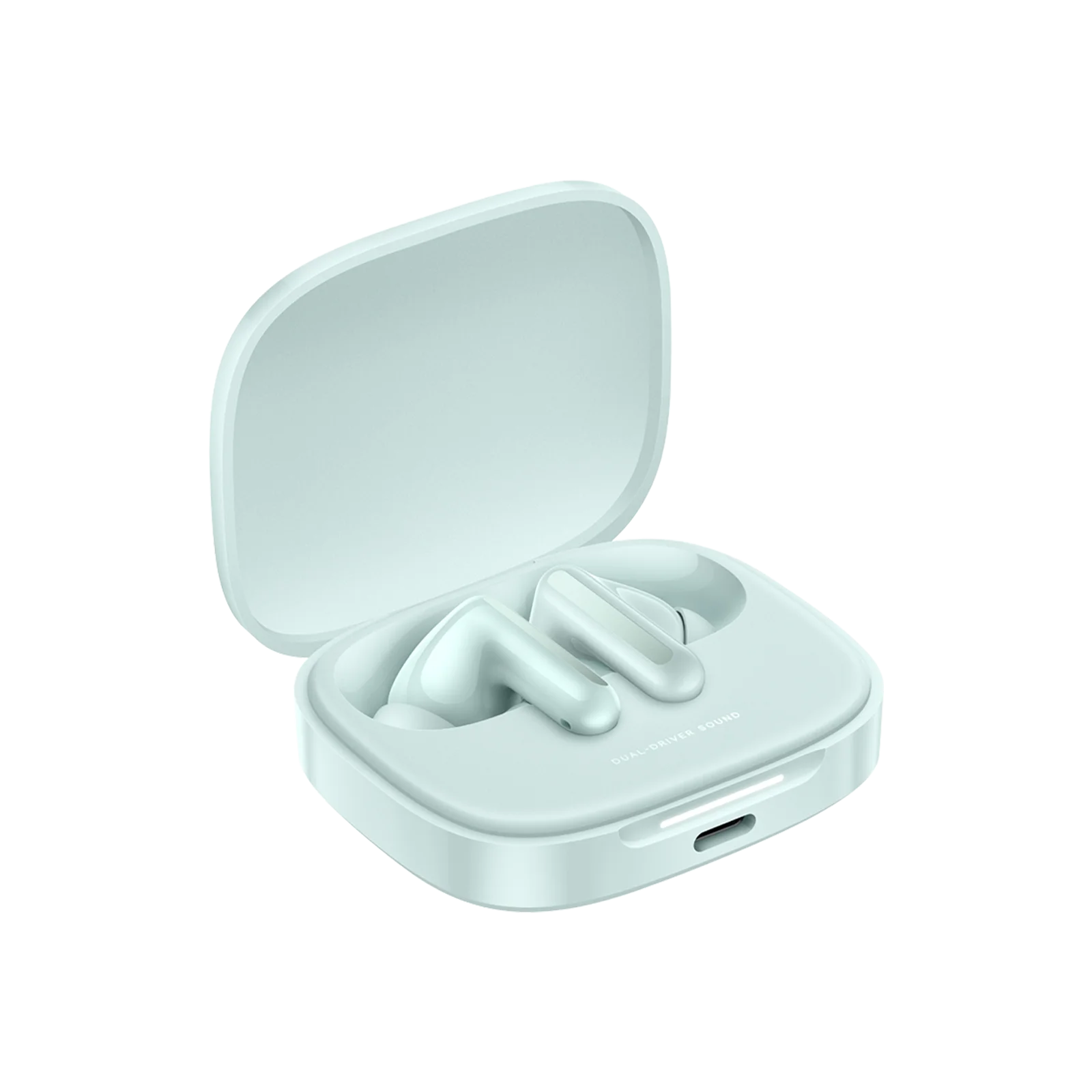 Redmi Buds 6 in-ear, showcasing ergonomic fit and discreet design, highlighting 49dB hybrid active noise cancellation.