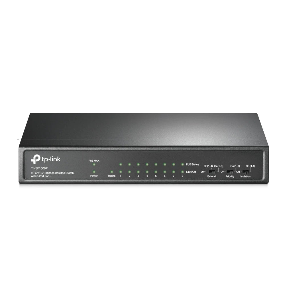 TP-LINK 9-Port With 8-Port PoE+ 10/100Mbps Desktop Switch TL-SF1009P
