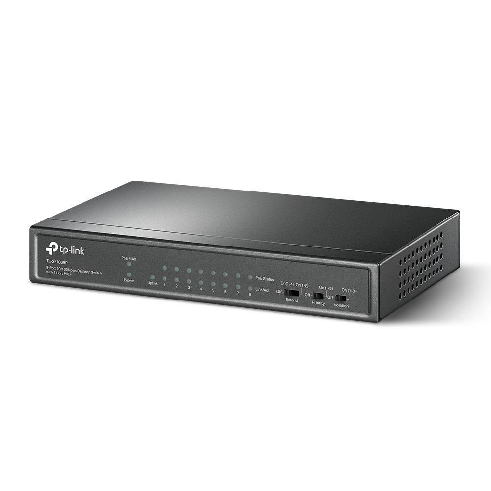 TP-LINK 9-Port With 8-Port PoE+ 10/100Mbps Desktop Switch TL-SF1009P