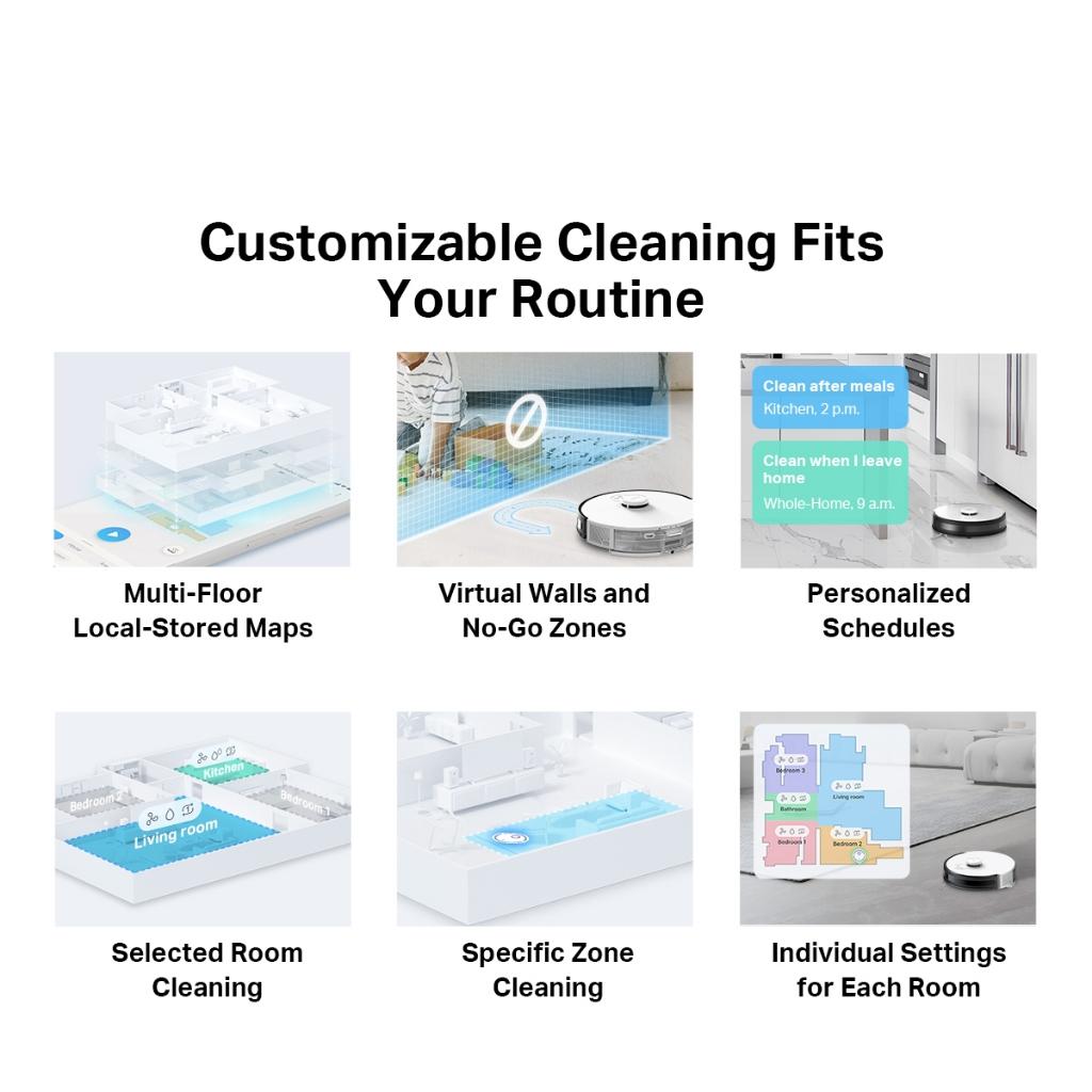 TP-Link Tapo RV30 LiDAR Navigation Robot Vacuum Cleaner & Mop | Large Battery Capacity