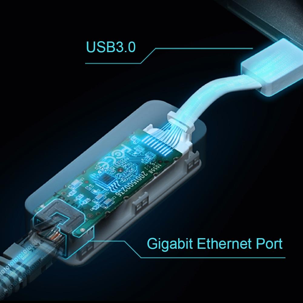 TP-Link UE300/UE300C USB-A/ USB-C 3.0 to Gigabit LAN Ethernet Network Adapter Plug and Play Foldable and Portable design