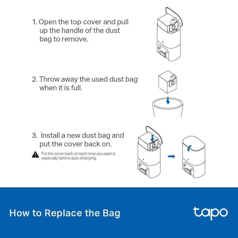 TP-Link Tapo Robot Vacuum Replacement Kit/Washable Mop Cloth/Dust Bag RVA105 RVA202 RVA301
