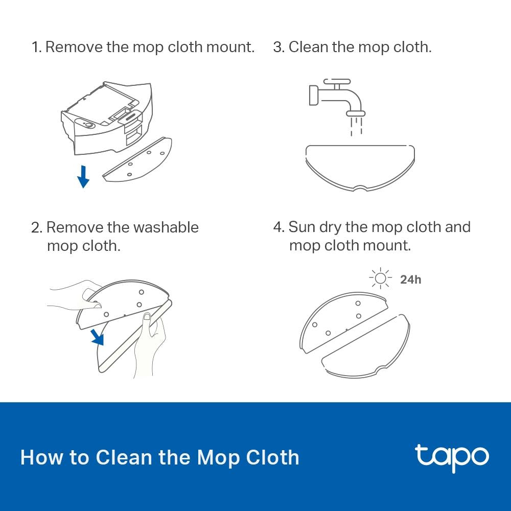 TP-Link Tapo Robot Vacuum Replacement Kit/Washable Mop Cloth/Dust Bag RVA105 RVA202 RVA301