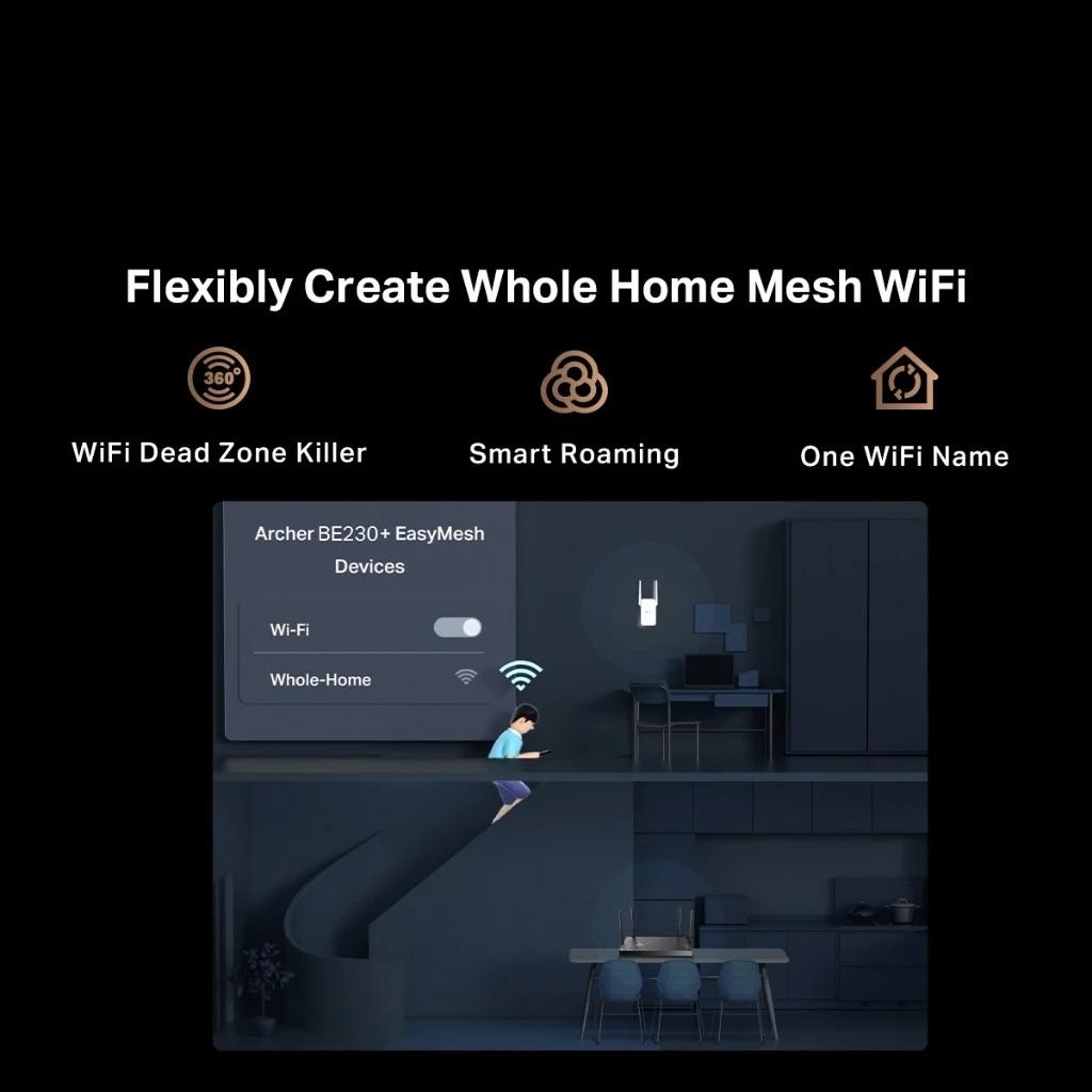 [Wi-Fi 7] TP-Link Wi-Fi 7 9.3Gbps Tril-Band Wide Coverage EasyMesh MLO 2.5G Port Wifi Router Archer BE230/BE400/BE550/BE700/BE800