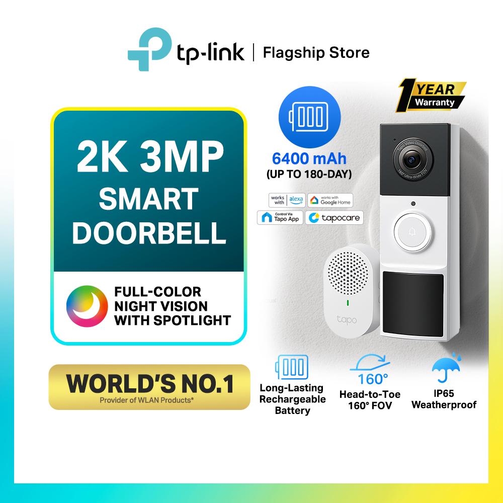 TP-Link Tapo Wireless Smart Doorbell TD21(D210) WiFi Camera 2K QHD AI Detection Full Color Night Vision Waterproof