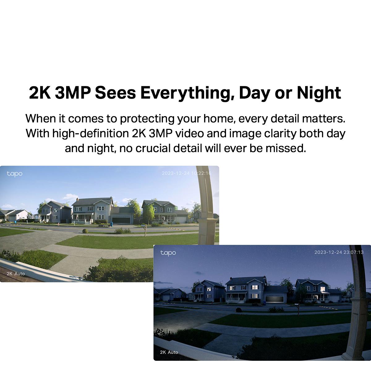 TP-Link Tapo Wireless Smart Doorbell TD21(D210) WiFi Camera 2K QHD AI Detection Full Color Night Vision Waterproof
