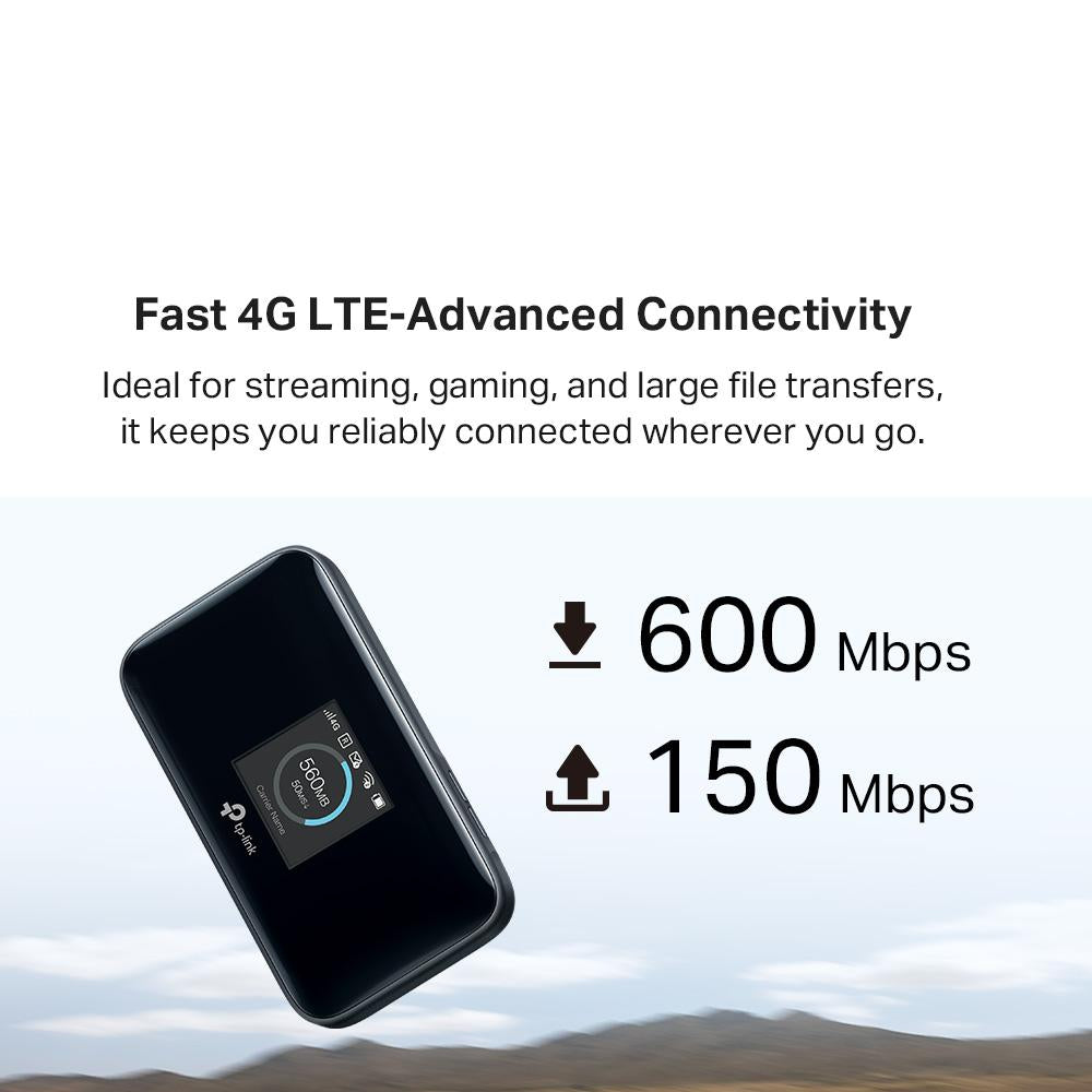 TP-LINK M7750 600 Mbps LTE Mobile Travel WiFi Router MiFi Hotspot with Sim Slot 4G LTE Support 32 Devices 3280mAh Battery