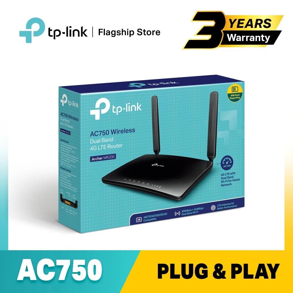 TP-LINK Archer MR200 AC750(2.4Ghz+5Ghz) Dual Band 4G LTE Wifi Sim Card Router Modem For Singtel/Starhub/M1/Myrepublic