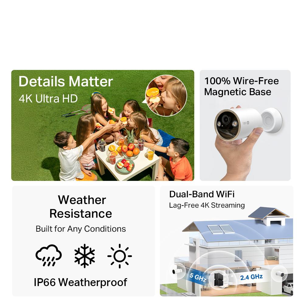 Tapo 4K8MP Wireless Indoor/Outdoor Waterproof Wifi Camera Smart Security CCTV IP Camera C460
