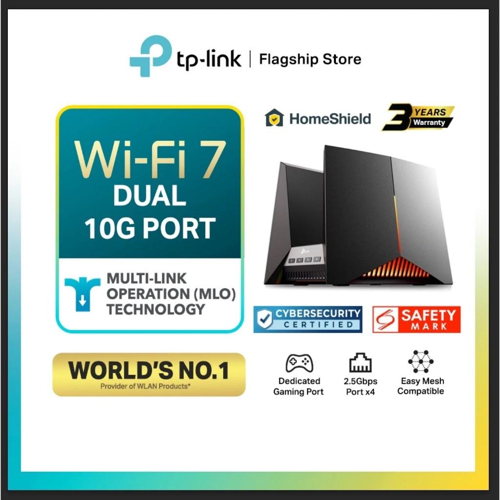 TP-Link Wifi 7 Tri-Band Gaming Router | EasyMesh | MLO | Booster | 10 Gbps | Archer GE800/GE550