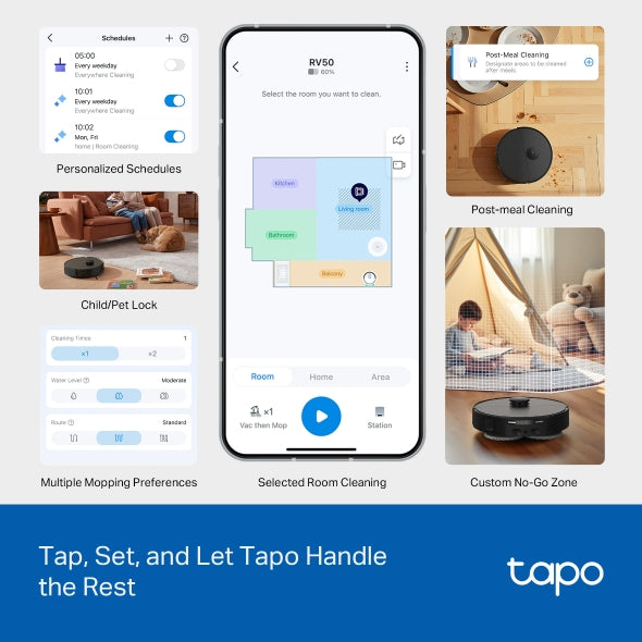 TP-Link Tapo RV50 Omni Robot Vacuum & Mop + All-in-One Omni Dock