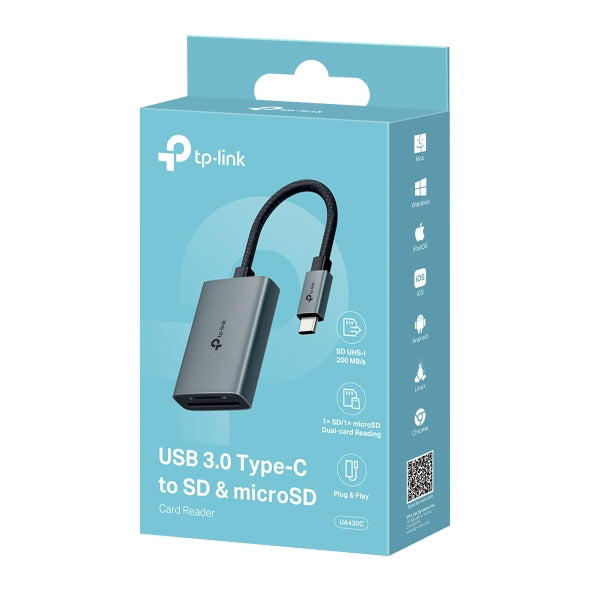 TP-Link UA430C USB 3.0 Type-C to SD & microSD 3.0 Card Reader