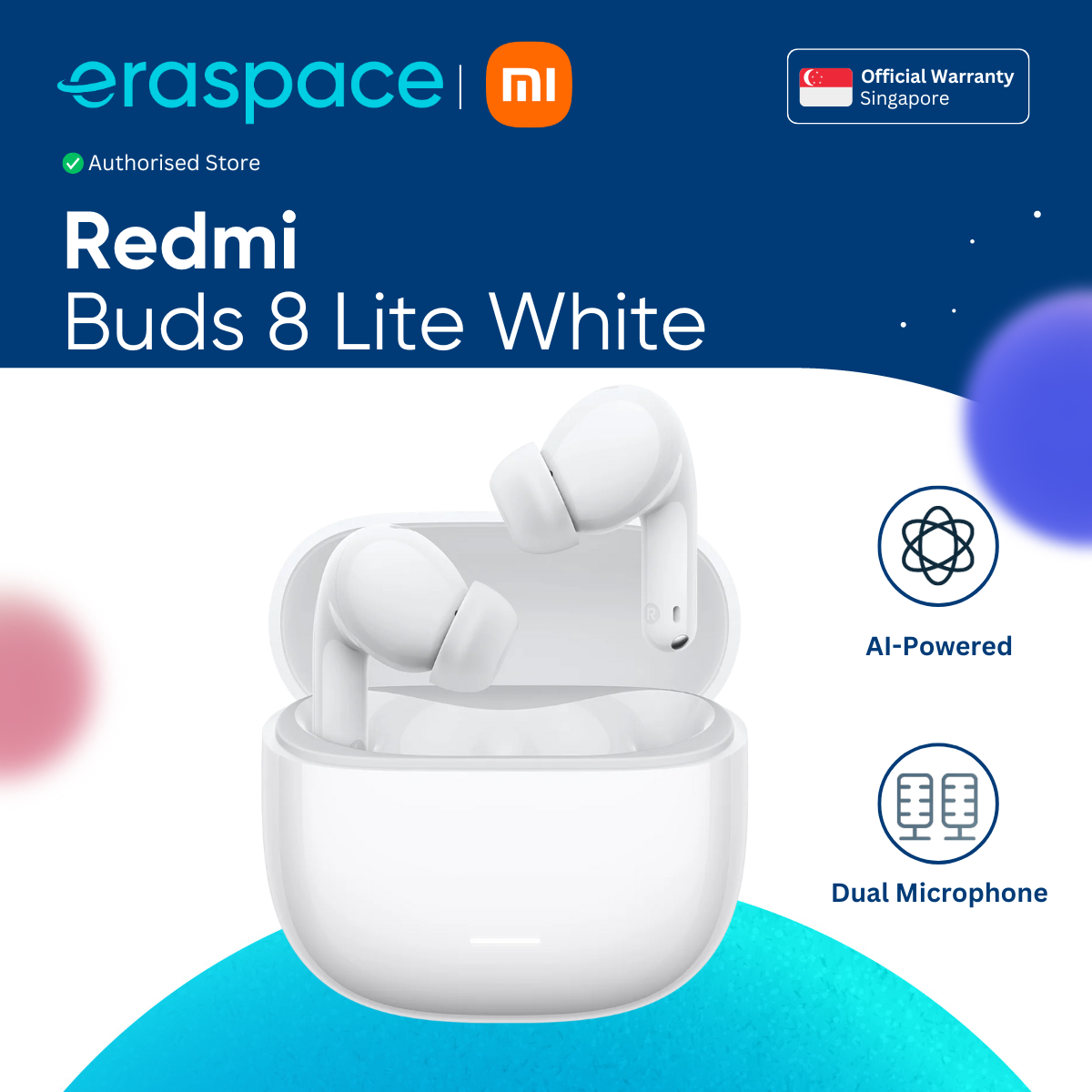 Eraspace Redmi Buds 8 Lite | ANC Wireless Earbuds with 12.4mm Driver & 36H Battery product image at Eraspace Singapore