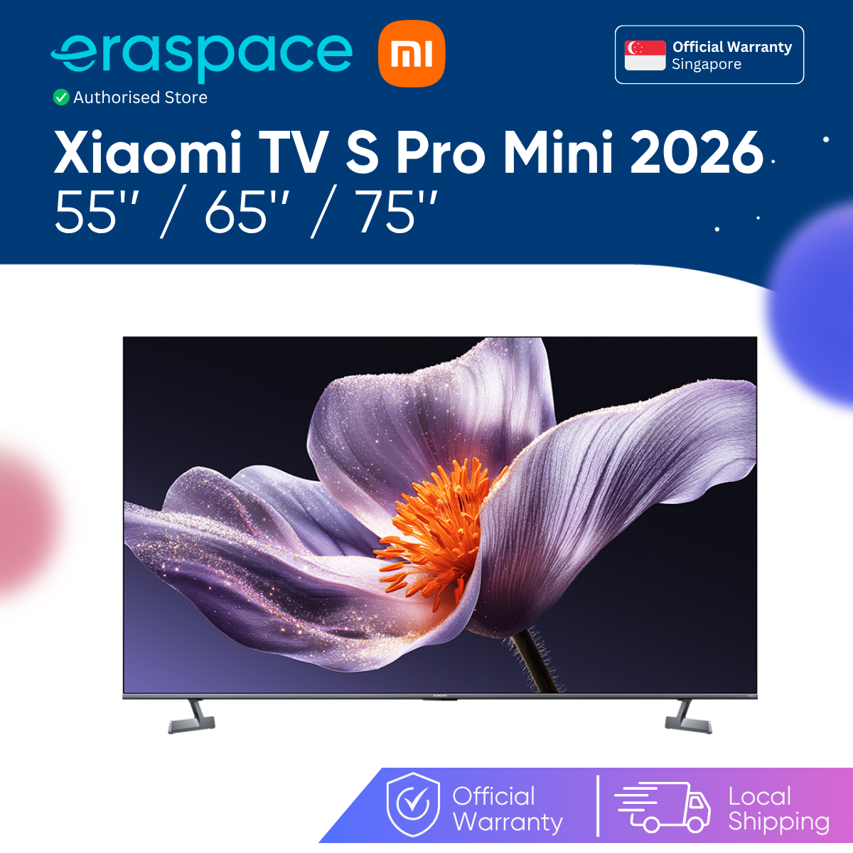 Eraspace Xiaomi TV S Pro Mini LED 2026 | 55"/65"/75", 1700 Nits, QD-Mini LED product image at Eraspace Singapore