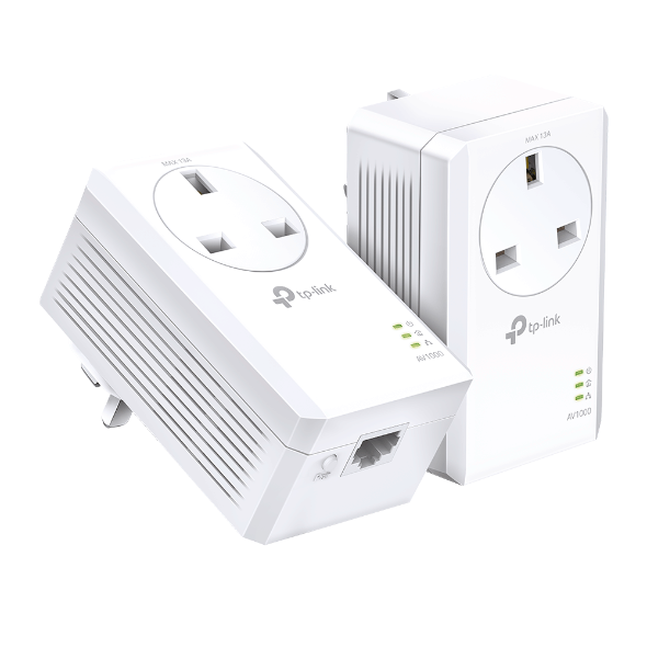TP-LINK TL-PA7017P KIT AV1000 HomePlug AV2 MU-MIMO Gigabit Passthrough Powerline Starter Kit